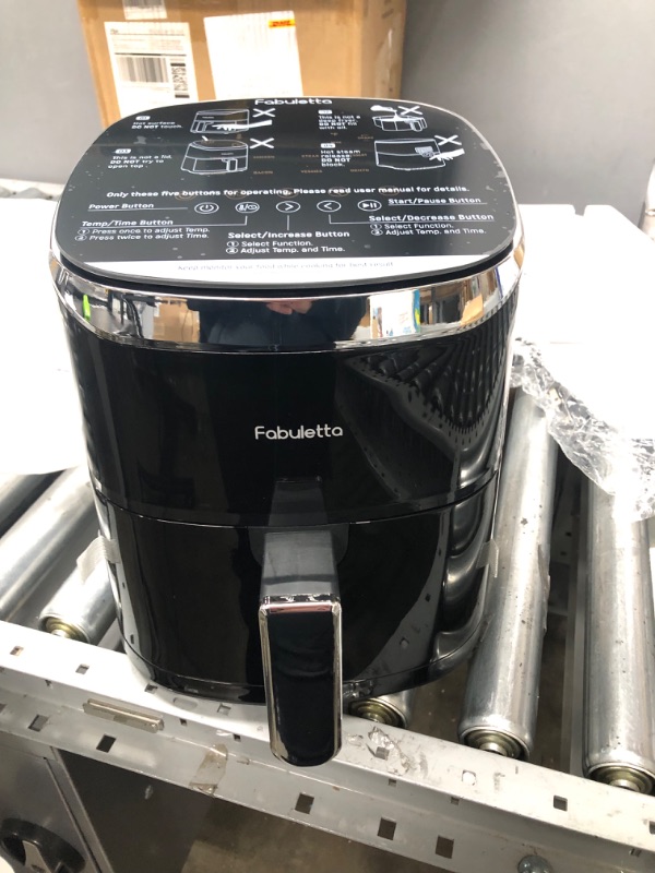 Photo 2 of Air Fryers, Fabuletta 9 Cooking Functions Electric Air Fryer, Shake Reminder, Powerful 1550W Electric Hot Air Fryer Oilless Cooker, Tempered Glass Display, Dishwasher-Safe & Nonstick, 4 Quart Air Fryer
