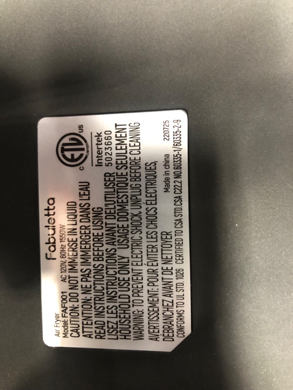 Photo 5 of Air Fryers, Fabuletta 9 Cooking Functions Electric Air Fryer, Shake Reminder, Powerful 1550W Electric Hot Air Fryer Oilless Cooker, Tempered Glass Display, Dishwasher-Safe & Nonstick, 4 Quart Air Fryer

