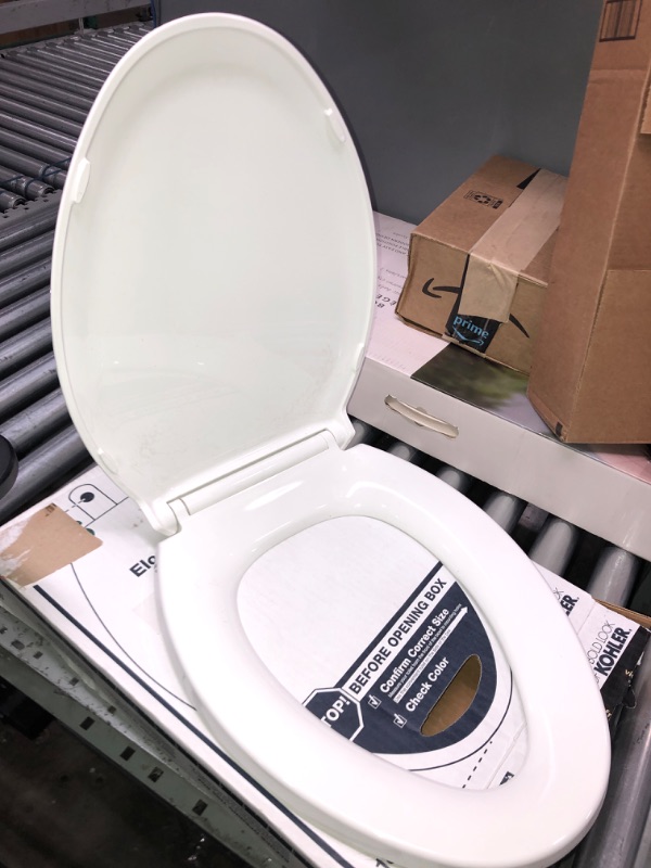 Photo 2 of SCREWS ARE NOT INCLUDED*
Kohler 4734-0 Rutledge Elongated, Grip-Tight Bumpers, Quiet-Close Release Hinges, Quick-Attach Hardware, No Slam Toilet Seat, White Elongated White