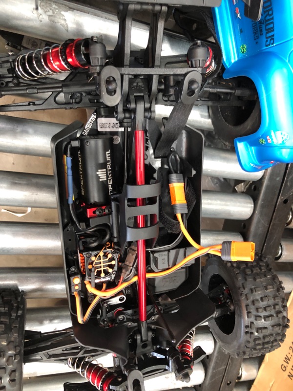 Photo 7 of ARRMA 1/8 Notorious 6S V5 4WD BLX Stunt RC Truck with Spektrum Firma RTR (Transmitter and Receiver Included, Batteries and Charger Required), Blue, ARA8611V5T2