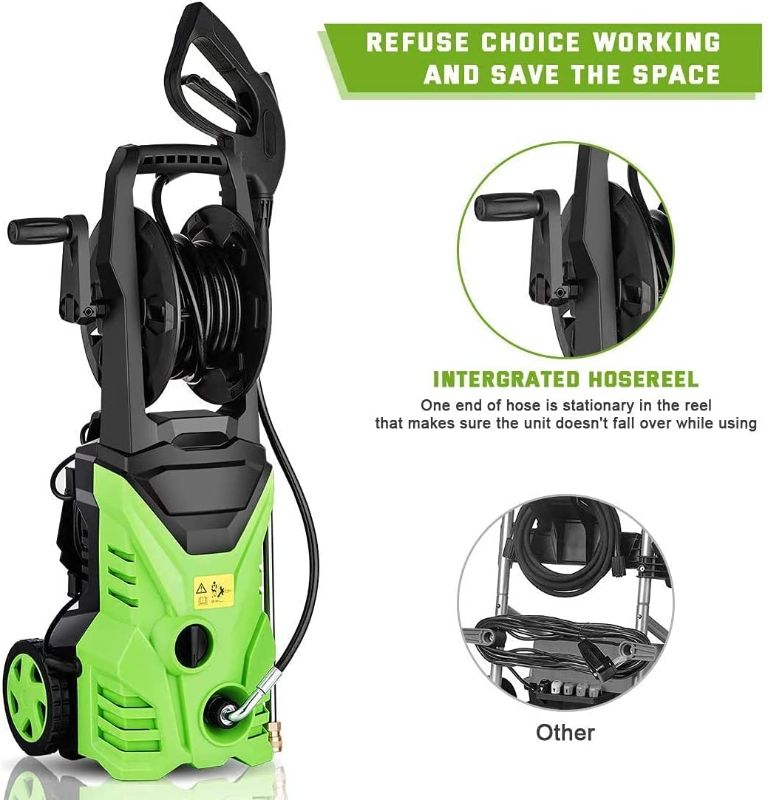 Photo 1 of *FOR PARTS ONLY* Electric Pressure Washer Homdox Pressure Washer 1500W Power Washer High Pressure Cleaner Machine with 5 Nozzles Foam Cannon,Best for Cleaning Homes, Cars, Driveways, Patio
