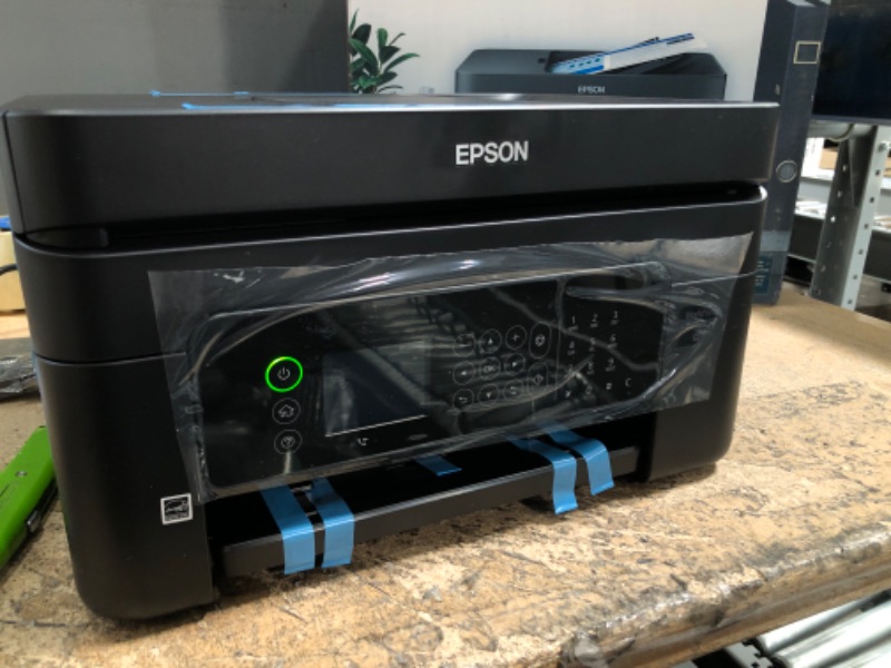 Photo 2 of Epson Workforce WF-2850 All-in-One Wireless Color Inkjet Printer, Black - Print Scan Copy Fax - 10 ppm, 5760 x 1440 dpi, Auto 2-Sided Printing, 30-Sheet ADF, Voice-Activated, Vertluna Printer_Cable