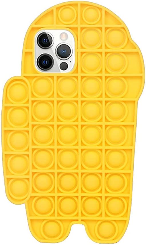 Photo 1 of Decompression Push Pop Pop Fidget Case for iPhone 11 Pro (5.8 inch) -Silicone Squeeze Sensory EDC Toy,Stress Relief and Anti-Anxiety Sensory Cover for Girls Boys Men Woman - Yellow
