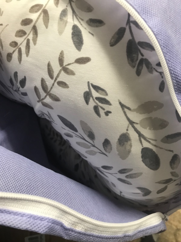 Photo 2 of Boppy Nursing Pillow and Positioner—Original | Gray Taupe Watercolor Leaves | Breastfeeding, Bottle Feeding, Baby Support | with Removable Cotton Blend Cover | Awake-Time Support