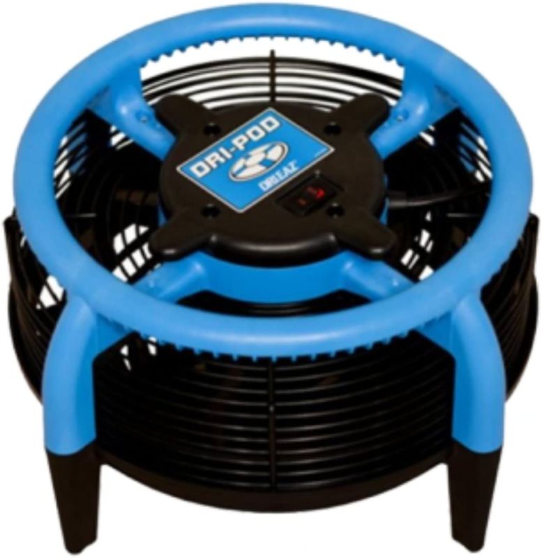 Photo 1 of Dri-Eaz Dri-Pod Pro Omnidirectional Floor, Carpet Dryer, Dry Cabinets Cars, Boats and RVs, Ventilates, F451, Item 121657, Durable, Lightweight, Blue/Black, 8.9 x 15.2 x 15.2 inches
