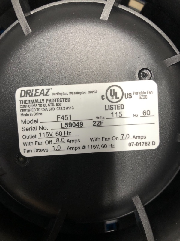 Photo 2 of Dri-Eaz Dri-Pod Pro Omnidirectional Floor, Carpet Dryer, Dry Cabinets Cars, Boats and RVs, Ventilates, F451, Item 121657, Durable, Lightweight, Blue/Black, 8.9 x 15.2 x 15.2 inches

