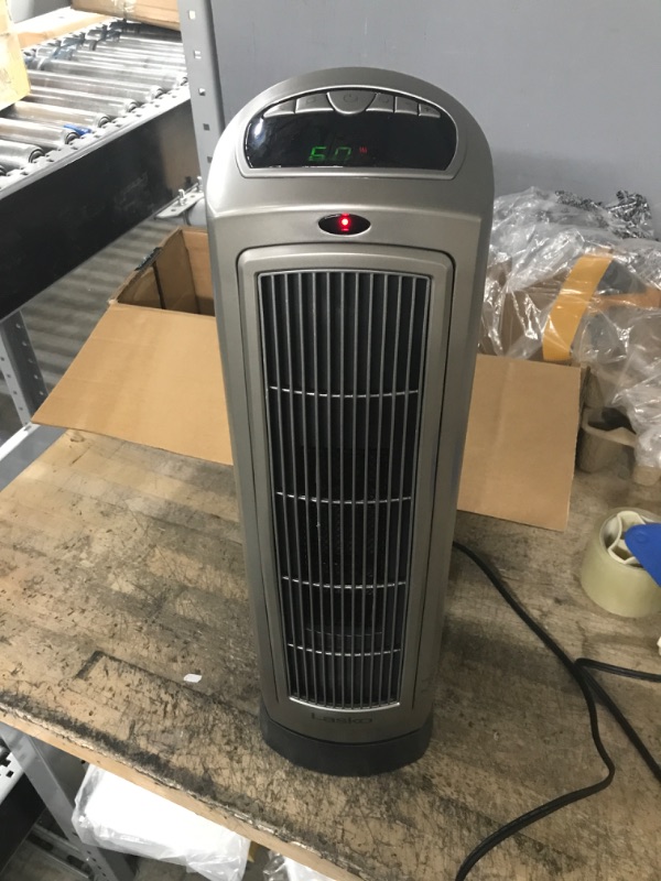 Photo 2 of ***TESTED POWERED ON***Lasko Oscillating Digital Ceramic Tower Heater for Home with Adjustable Thermostat, Timer and Remote Control, 23 Inches, 1500W, Silver, 755320