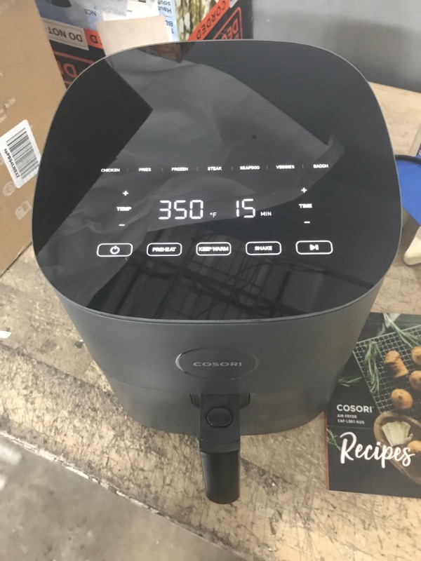 Photo 2 of ***TESTED POWERED ON***COSORI Air Fryer, 5 QT, 9-in-1 Airfryer Compact Oilless Small Oven, Dishwasher-Safe, 450? freidora de aire, 30 Exclusive Recipes, Tempered Glass Display, Nonstick Basket, Quiet, Fit for 1-4 People