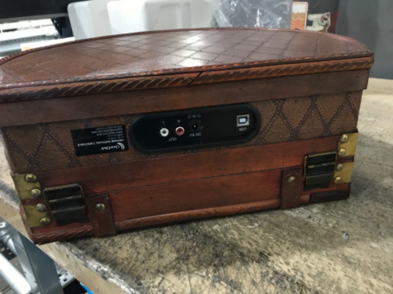 Photo 4 of ClearClick Vintage Suitcase Turntable with Bluetooth & USB - Classic Wooden Retro Style