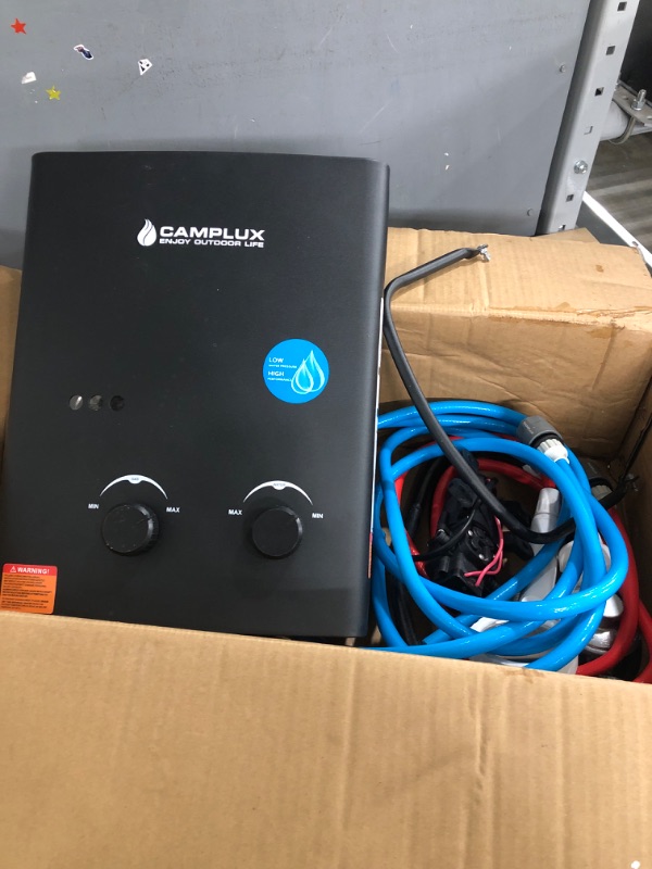 Photo 5 of ***PARTS ONLY***DAMAGED**
Camplux 5L Portable Propane Gas Tankless Water Heater, 1.32 GPM Tankless Water Heater With 1.2 GPM Water Pump, Black