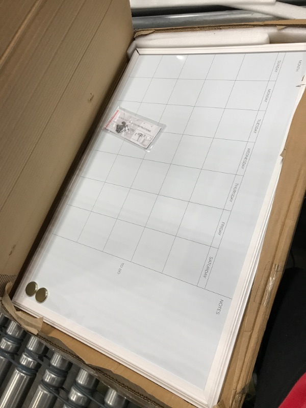 Photo 1 of U Brands Magnetic Dry Erase Calendar Board, 20 x 30 Inches, White Wood Frame (2075U00-01) 30'' x 40'' Board