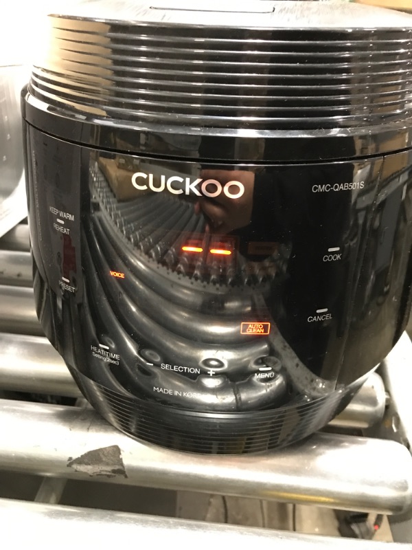 Photo 2 of  *TESTED POWERD ON * CUCKOO CMC-QAB501SB | 5QT. Standard 8-in-1 Pressure Cooker | 10 Menu Options: Slow Cooker, Sauté, Steamer, Yogurt & More, Made in Korea | Black Q50 Standard Aluminum Midnight Black