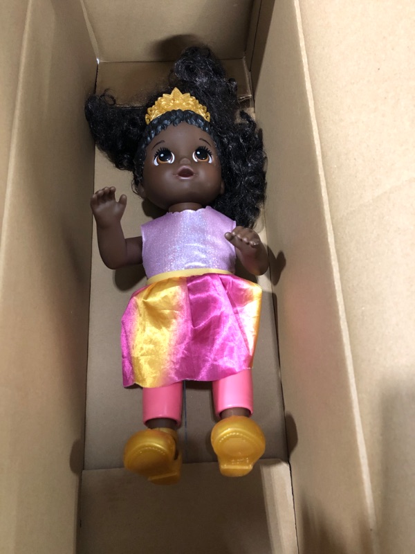 Photo 2 of Baby Alive Princess Ellie Grows Up! Black Hair Doll, Interactive Baby Doll with Accessories, Talking Baby Dolls, Toys for 3 Year Old Girls and Boys and Up, 18-Inch