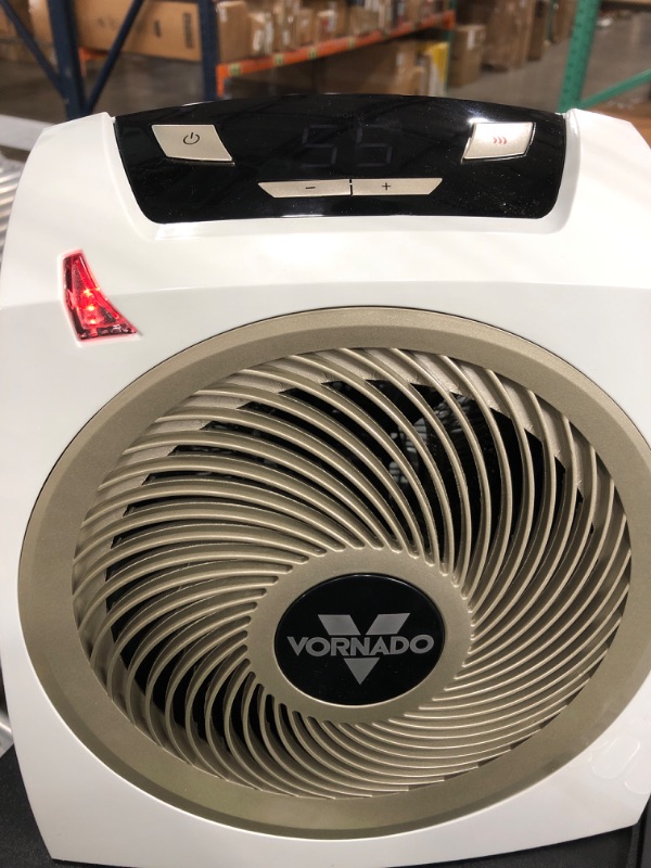 Photo 3 of *** POWERS ON *** Vornado AVH10 Vortex Heater with Auto Climate Control, 2 Heat Settings, Fan Only Option, Digital Display, Advanced Safety Features, Whole Room, White AVH10 — Auto Climate Heater