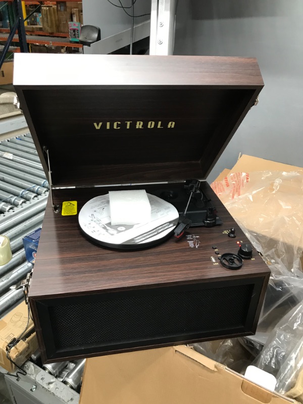 Photo 6 of Victrola VTA-75-ESP Liberty 5-in-1 Turntable Music EntertainmentCenter with Bluetooth Wireless FM Radio USB Recorder Wood (Espresso)