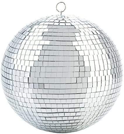 Photo 1 of Alytimes Mirror Disco Ball - 8-Inch Cool and Fun Silver Hanging Party Disco Ball –Big Party Decorations, Party Design
