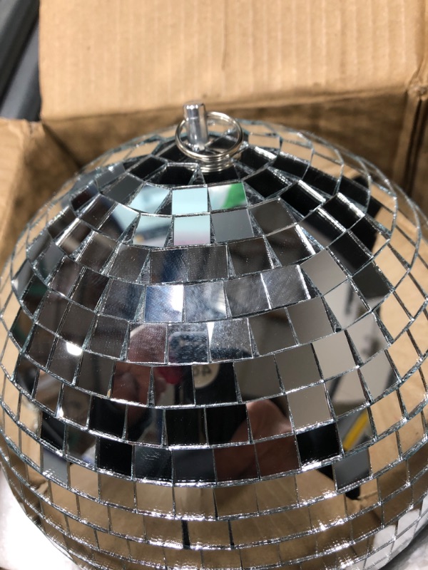 Photo 2 of Alytimes Mirror Disco Ball - 8-Inch Cool and Fun Silver Hanging Party Disco Ball –Big Party Decorations, Party Design
