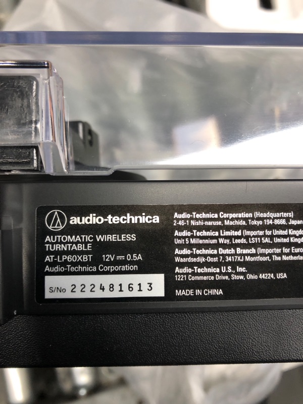 Photo 3 of Audio-Technica AT-LP60XBT-BK Fully Automatic Bluetooth Belt-Drive Stereo Turntable, Black, Hi-Fi, 2 Speed, Dust Cover, Anti-Resonance, Die-cast Aluminum Platter Black Wireless Turntable