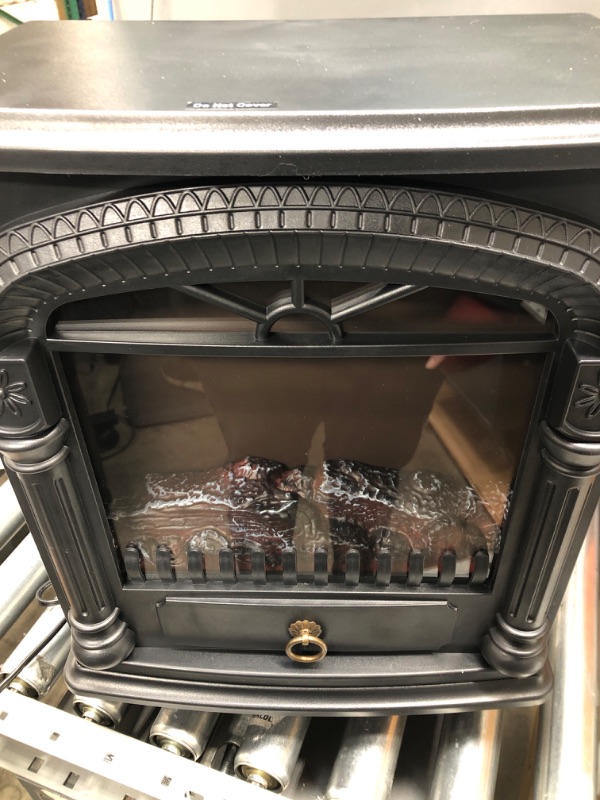 Photo 3 of ***TESTED WORKING*** Comfort Zone CZFP4 1500-Watt Electric Fireplace Stove Heater with Realistic 3D Flame Effect, Black ELECTRIC "STOVE STYLE" FIREPLACE Black