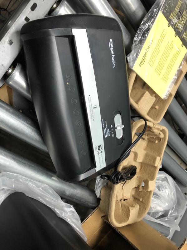 Photo 1 of Amazon Basics 6-Sheet Cross-Cut Paper and Credit Card Home Office Shredder 6 Sheet Shredder