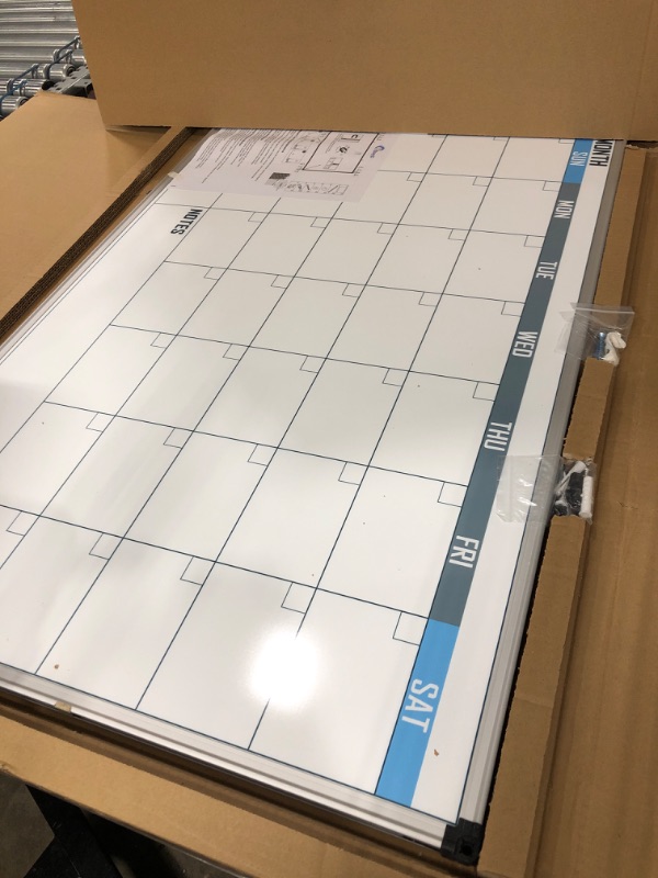 Photo 2 of XBoard Magnetic Calendar Whiteboard 36" x 24" - Monthly Calendar Dry Erase Board, White Board + Colorful Calendar Board, Silver Aluminium Framed Monthly Planning Board 36" x 24" - Calendar