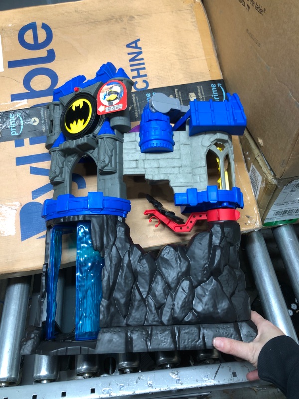 Photo 3 of ***FIGURINE AND BATCYCLE MISSING*** Imaginext DC Super Friends Batman Toy, Wayne Manor Batcave Playset with Batman Figure Batcycle and Accessories