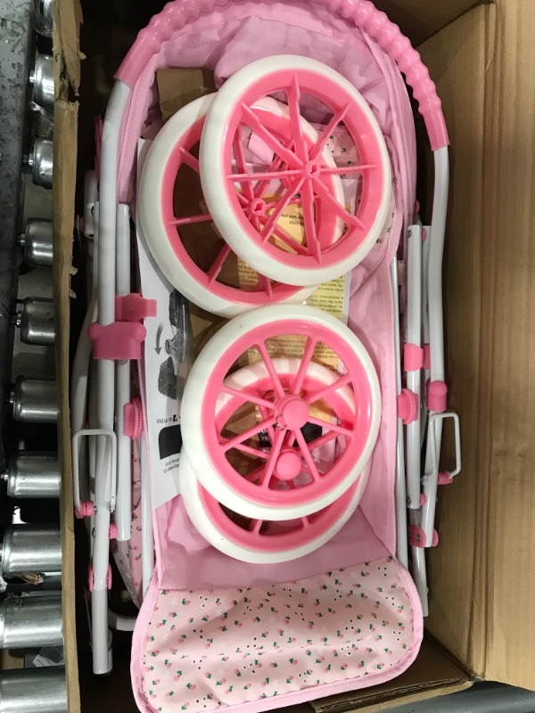 Photo 1 of Badger Basket Pink Rosebud 3-in-1 Doll Pram, Carrier, and Stroller (fits American Girl Dolls)