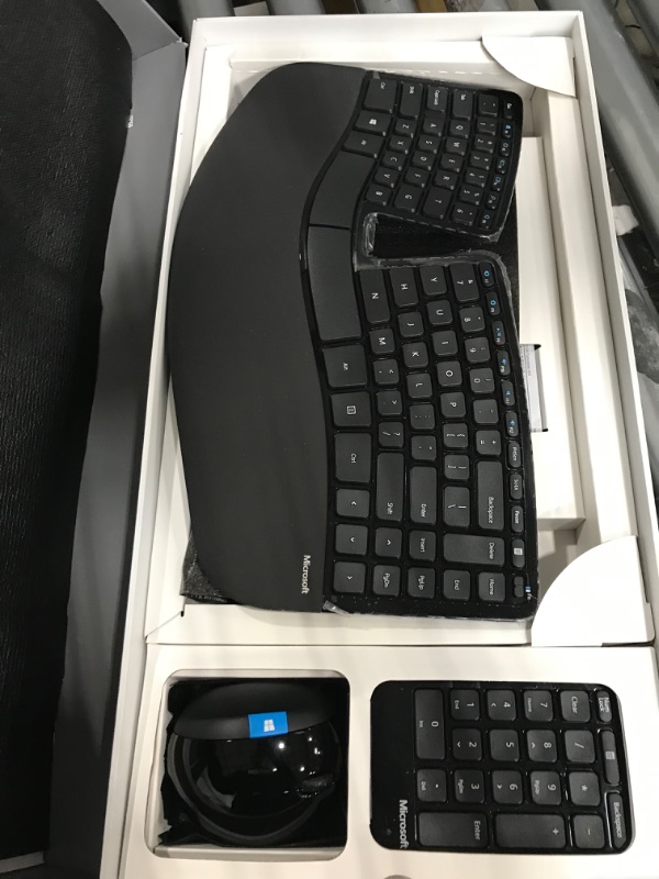 Photo 2 of Microsoft Sculpt Ergonomic Wireless Desktop Keyboard and Mouse - Black. Wireless , Comfortable, Ergonomic Keyboard and Mouse Combo with Split Design and Palm Rest.