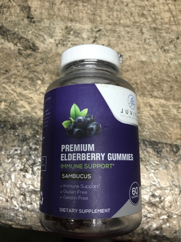 Photo 2 of *EXPIRY 06/22

Juvita Black Elderberry Gummies for Adults, Immune Gummy with Vitamin C and Zinc, Sambucus Elderberry Gummies for Adults and Children, 30 Day Supply