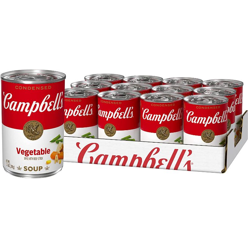 Photo 1 of BEST BY 01/05/2024- Campbell’s Condensed Vegetable Soup, 10.5 Ounce Can (Pack of 12)
