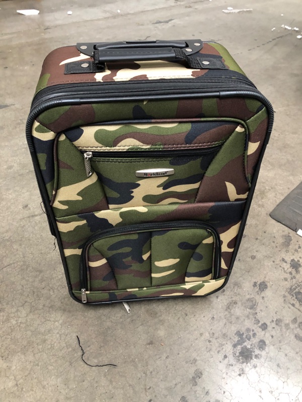 Photo 2 of ***roller bag only***---Rockland Fashion Softside Upright Luggage Set, Camouflage, 2-Piece (14/19) 2-Piece Set (14/19) Camouflage Standard Packaging