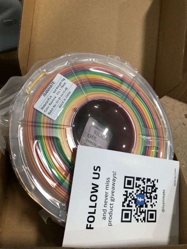 Photo 2 of 3D Printer Filament, Color Change Rainbow PLA Filament 1.75 mm Dimensional Accuracy +/- 0.02 mm, 1 KG Spool, PLA Rainbow Multicolor
