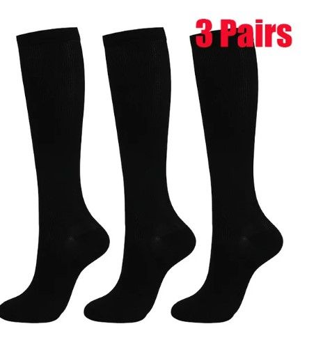 Photo 1 of 3 Pack Medical Compression Sock-Compression Sock For Women and Men Circulation -Best for Running,Nursing,Athletic Sports- xl 