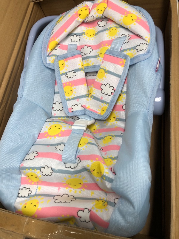 Photo 2 of Adora Baby Doll Car Seat Carrier with Color Changing Sunny Days Print, Fits Dolls Up to 20 Inches Blue, Pink & White