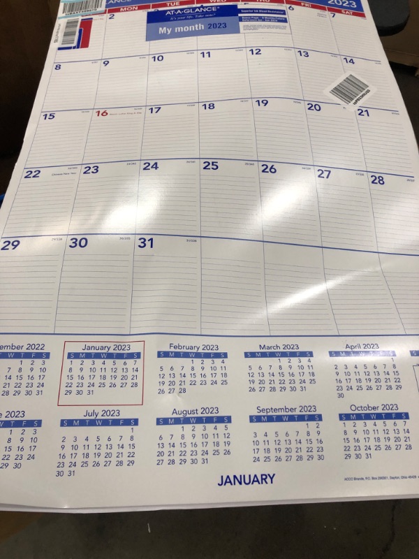 Photo 2 of AT-A-GLANCE 2023 Wall Calendar, 20" x 30", Extra Large, Spiral Bound, Monthly (PM428) Extra Large 2023 New Edition Calendar