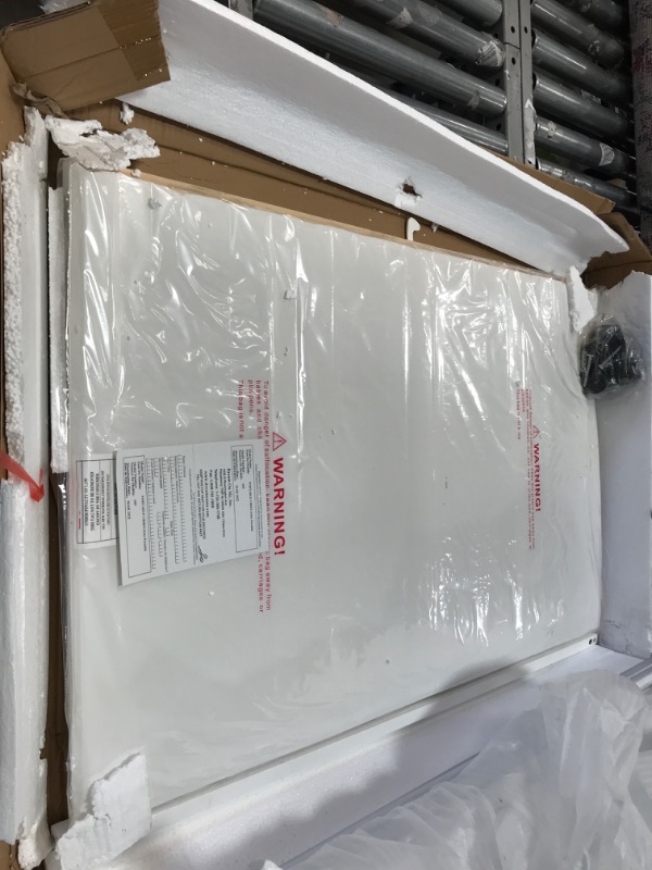 Photo 1 of **DAMAGED**MISSING PARTS* Dream On Me 3 in 1 Portable Folding Stationary Side Crib in White, Greenguard Gold Certified, Safety Wheel with Locking Casters, Convertible, 3 Mattress Heights White Crib