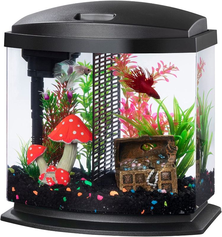 Photo 1 of *** PUMP TESTED - POWERS ON_  Aqueon 00800198: Aquarium Kit BettaBow Led Blk 2.5G
