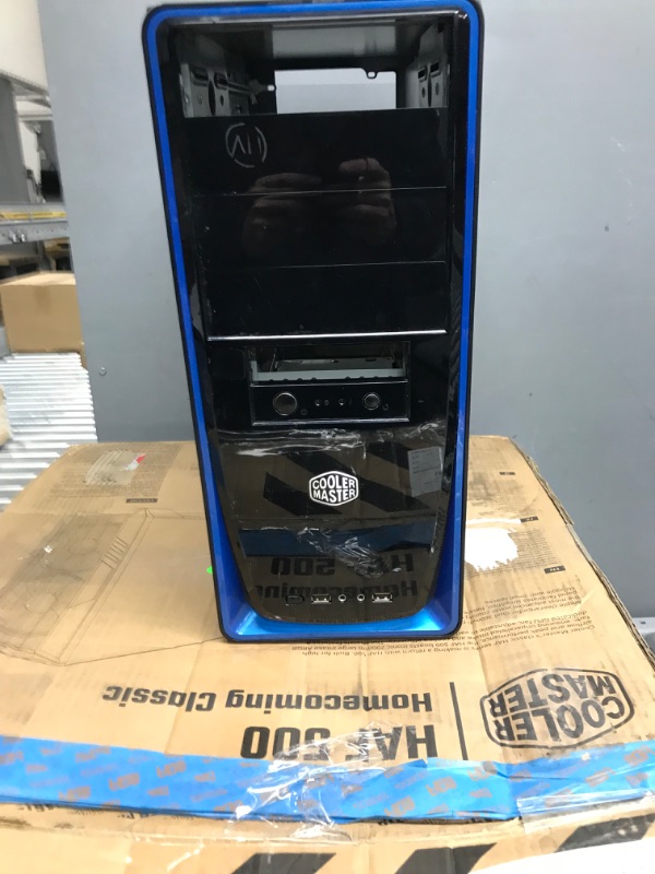 Photo 1 of Cooler Master HAF 500 High Airflow ATX Mid-Tower with Mesh Front Panel, Dual 200mm ARGB Lighting Fans, Rotatable GPU Fan, USB 3.2 Gen 2 Type C and Tempered Glass
