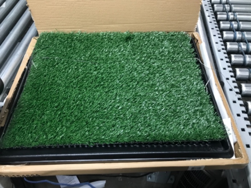 Photo 2 of Artificial Grass Puppy Pee Pad for Dogs and Small Pets - 20x25 Reusable 3-Layer Training Potty Pad with Tray - Dog Housebreaking Supplies by PETMAKER
