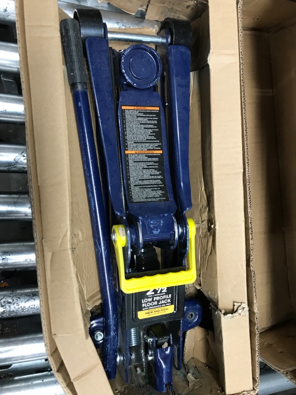 Photo 2 of TCE TCET825051 Torin Hydraulic Low Profile Trolley Service/Floor Jack with Single Piston Quick Lift Pump, 2.5 Ton (5,000 lb) Capacity, Blue