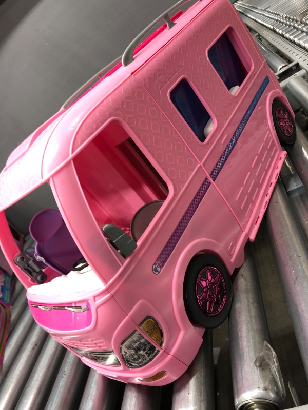 Photo 2 of Barbie Camper Playset With Barbie Accessories, Pool And Furniture, Rolling Vehicle With Campsite Transformation??? [Amazon Exclusive]