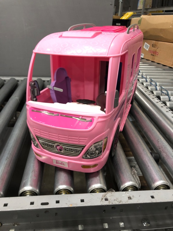 Photo 6 of Barbie Camper Playset With Barbie Accessories, Pool And Furniture, Rolling Vehicle With Campsite Transformation??? [Amazon Exclusive]