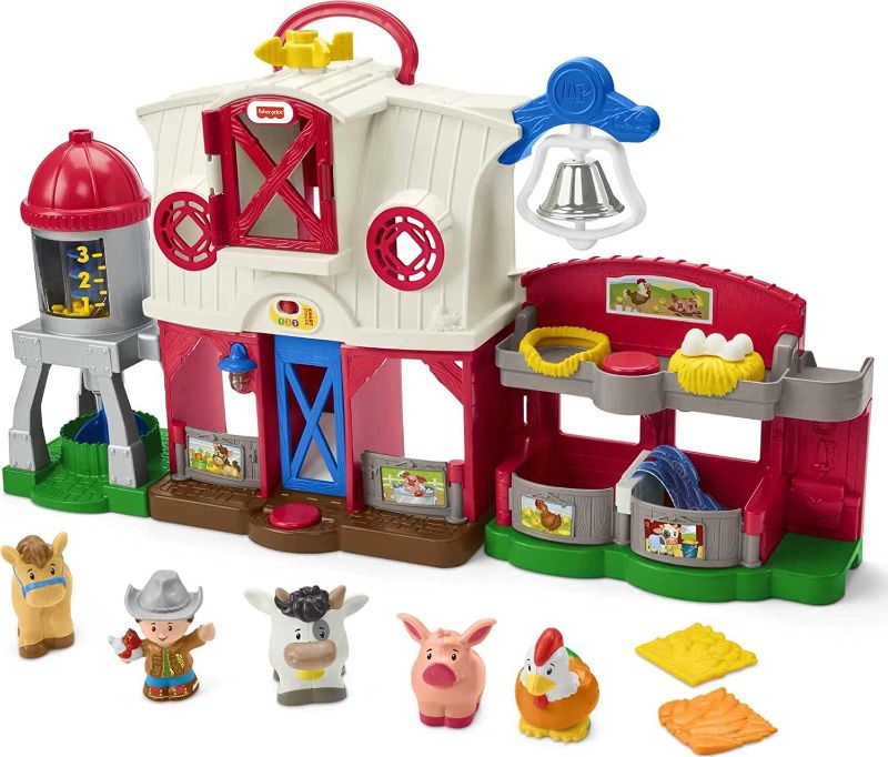 Photo 1 of Fisher-Price Little People Farm Toy, Toddler Playset with Lights Sounds and Smart Stages Learning Content, Frustration-Free Packaging
