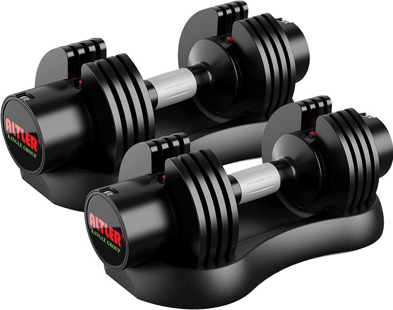 Photo 1 of ALTLER Adjustable Dumbbell, 22lb/25lb/44lb/52lb Single Dumbbell Set with Tray for Workout Strength Training Fitness, Adjustable Weight Dial Dumbbell with Anti-Slip Handle and Weight Plate for Home Exercise