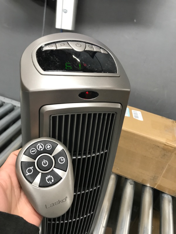 Photo 2 of Lasko 1500W Digital Ceramic Space Heater with Remote, 755320, Silver