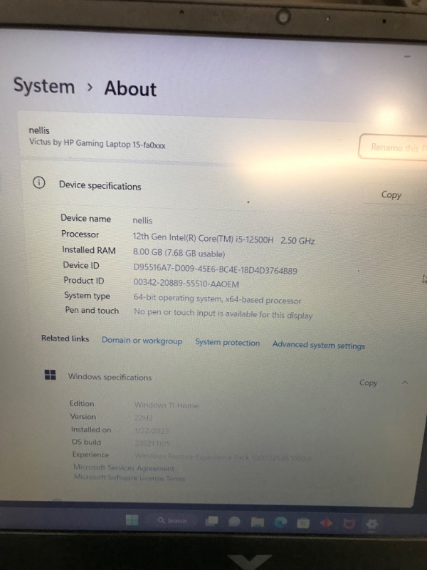 Photo 5 of HP Victus 15 Gaming Laptop, NVIDIA GeForce RTX 3050, 12th Gen Intel Core i5-12500H, 8 GB RAM, 512 GB SSD, Full HD Display, Windows 11 Home, Backlit Keyboard, Enhanced Thermals (15-fa0025nr, 2022)
