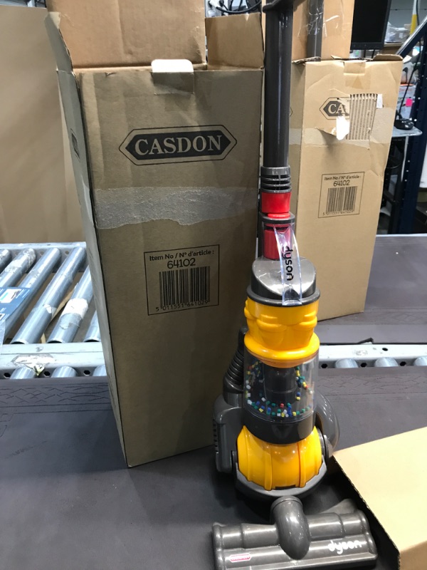 Photo 2 of Casdon Dyson Ball | Miniature Dyson Ball Replica For Children Aged 3+ | Features Working Suction To Add Excitement To Playtime Grey/Yellow