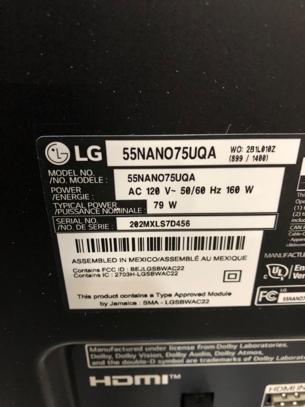 Photo 7 of LG NANO75 Series 55-Inch Class Smart TV 55NANO75UQA - 2022 AI-Powered 4K, Alexa Built-In
