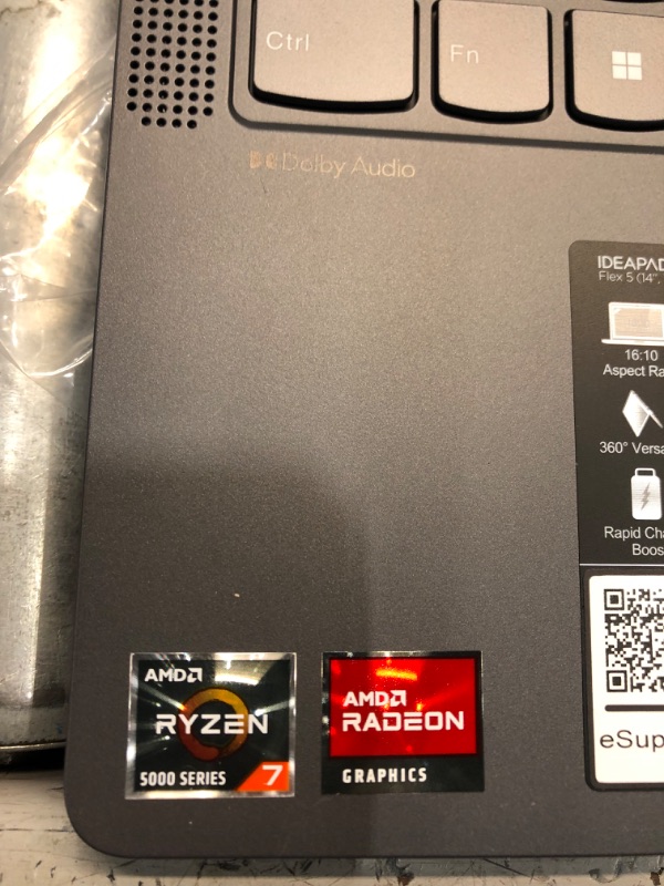 Photo 1 of UNABLE TO SETUP (SEE NOTES)
Lenovo Flex 5 14" 2-in-1 Touchscreen Laptop - AMD Ryzen 7 5700U - 2240 x 1400 - Windows 11 16GB LPDDR4x 4266MHz RAM 512GB PCIe® 4.0x4 NVMe 2242 M.2 Solid State Drive 82R9000KUS