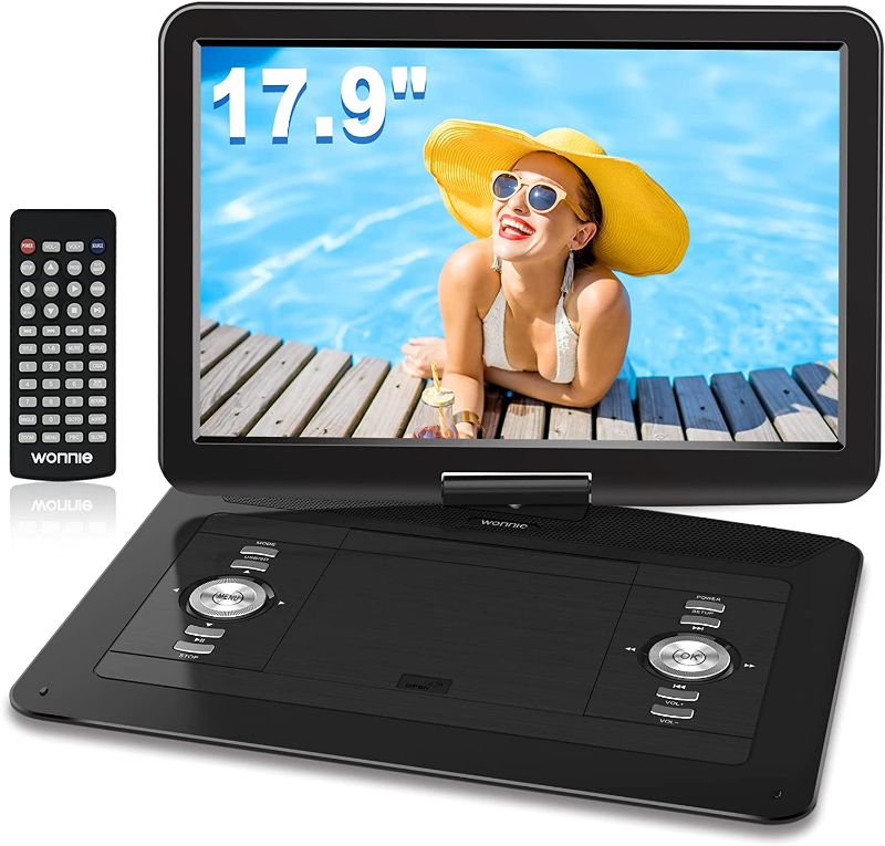 Photo 1 of WONNIE 17.9’’ Large Portable DVD/CD Player with 6 Hrs 5000mAH Rechargeable Battery, 15.4‘’ Swivel Screen?1366x768 HD LCD TFT, Regions Free, Support USB/SD Card/ Sync TV , High Volume Speaker
